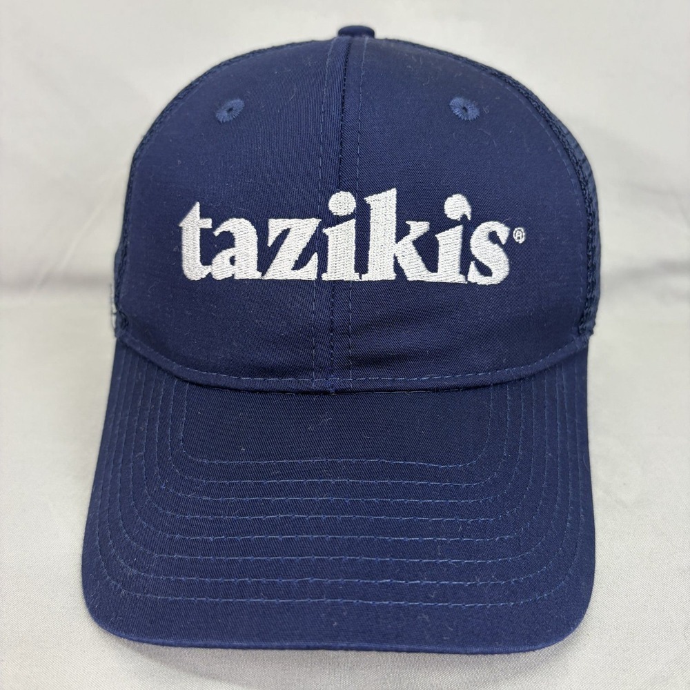 Tazikis Trucker Hat Snapback Unisex OSFM Navy Blue Mesh Logo Cap